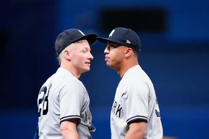 New York Yankees 3B Josh Donaldson with SS Oswald Peraza